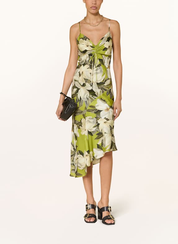 ALLSAINTS Kleid ALEXIA mit Seide GRÜN/ HELLGRÜN/ CREME