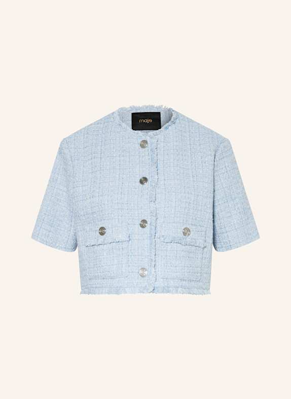 maje Cropped-Jacke aus Tweed HELLBLAU