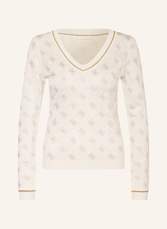 GUESS Pullover ROSIE mit Schmucksteinen CREME/ GOLD