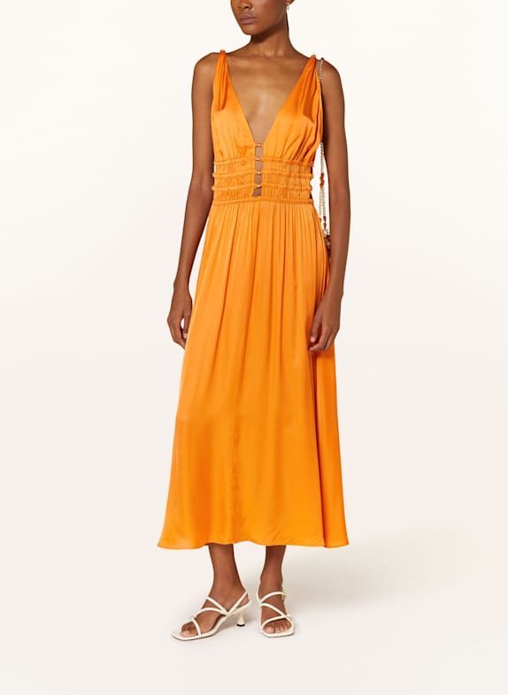 maje Satinkleid mit Cut-outs ORANGE