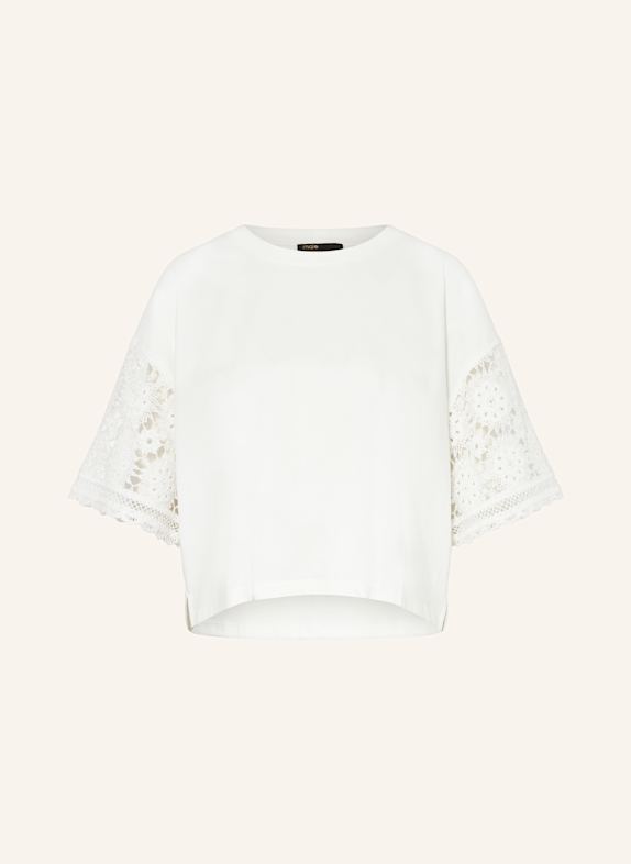 maje T-Shirt mit Spitze WEISS