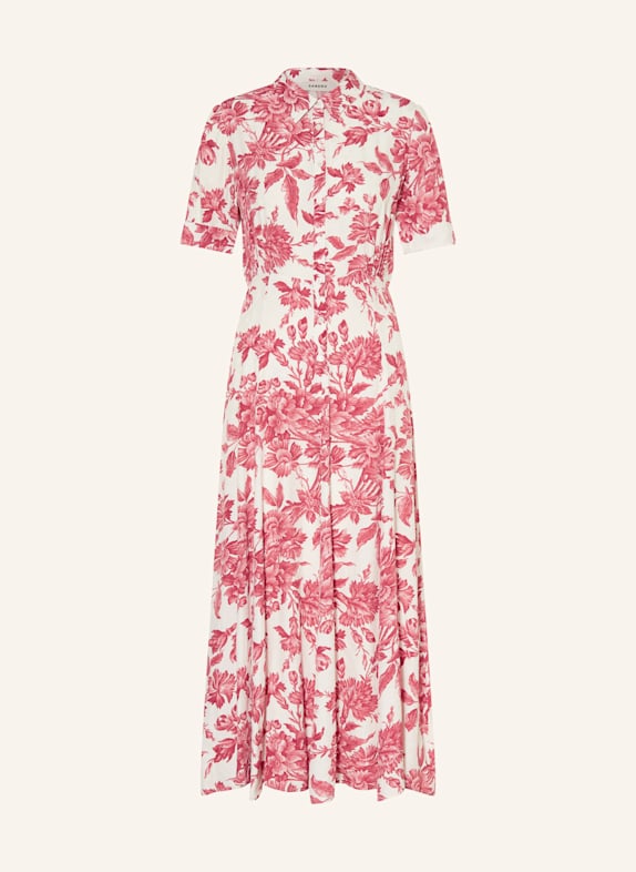 SANDRO Hemdblusenkleid ROT/ WEISS