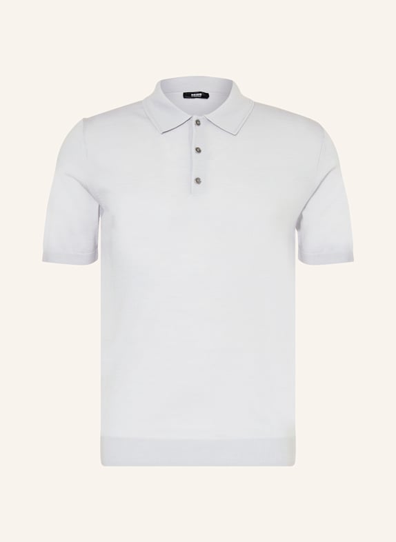 REISS Strick-Poloshirt MANOR BLAUGRAU
