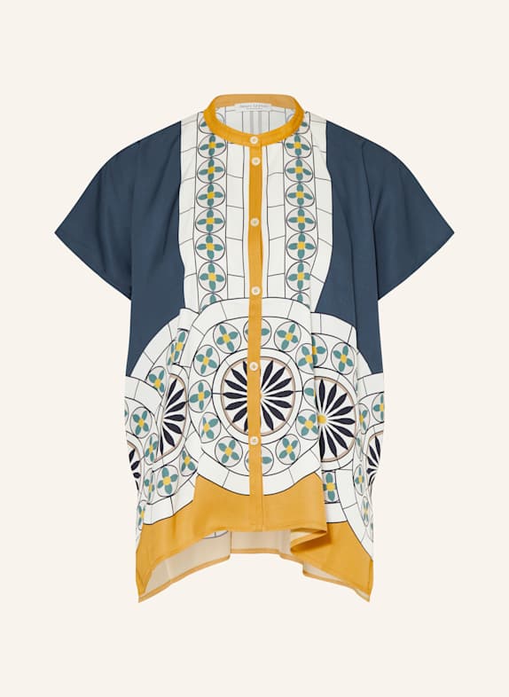 Marc O'Polo Oversized-Bluse DUNKELGELB/ DUNKELBLAU/ WEISS