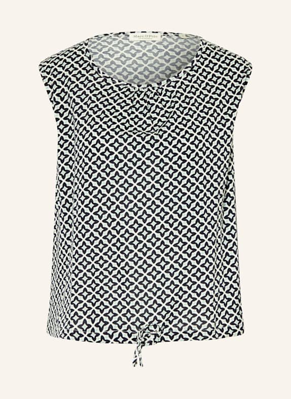 Marc O'Polo Blusentop aus Jersey WEISS/ DUNKELBLAU/ HELLGRÜN