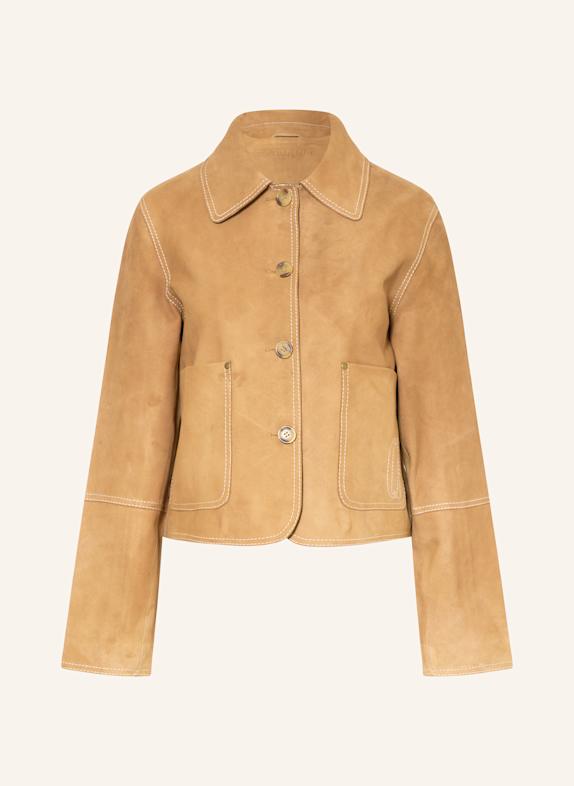 CLAUDIE PIERLOT Lederjacke CAMEL