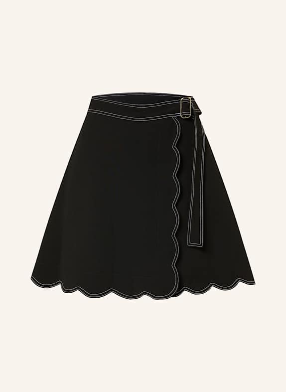 CLAUDIE PIERLOT Rock in Wickeloptik SCHWARZ