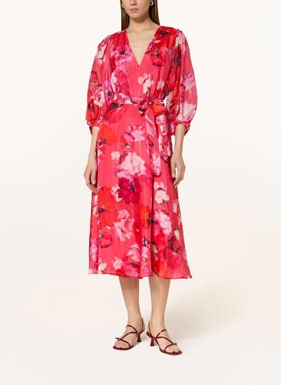 Phase Eight Satinkleid FEDERICA mit 3/4-Arm PINK/ ROT/ ROSÉ