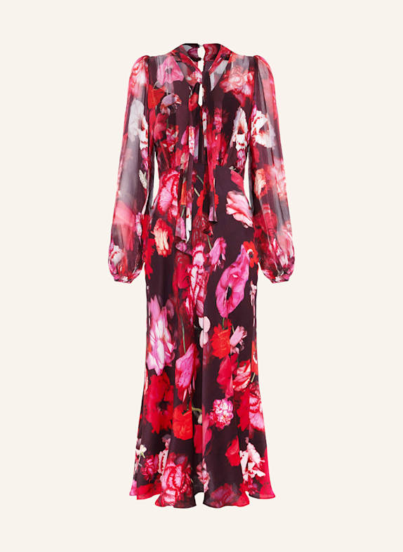 Phase Eight Schluppenkleid ELENI im Materialmix ROT/ FUCHSIA/ DUNKELLILA
