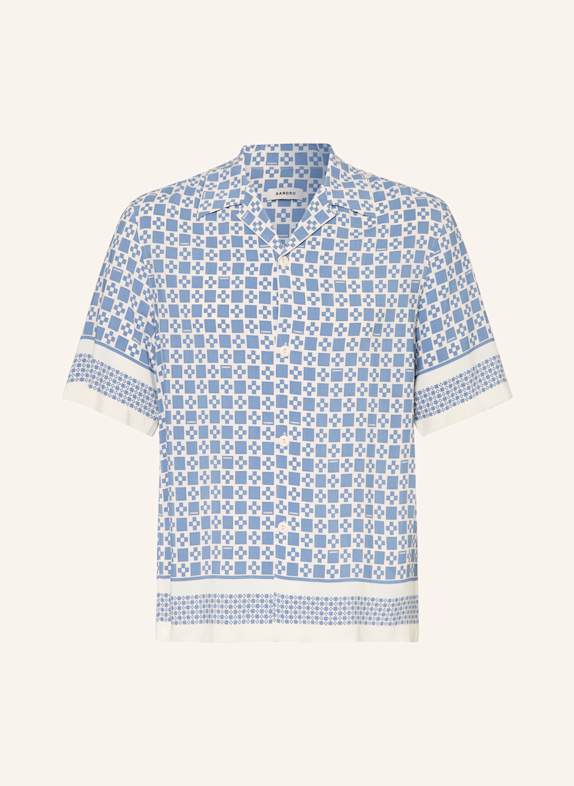 SANDRO Resorthemd Slim Fit aus Satin BLAU/ WEISS