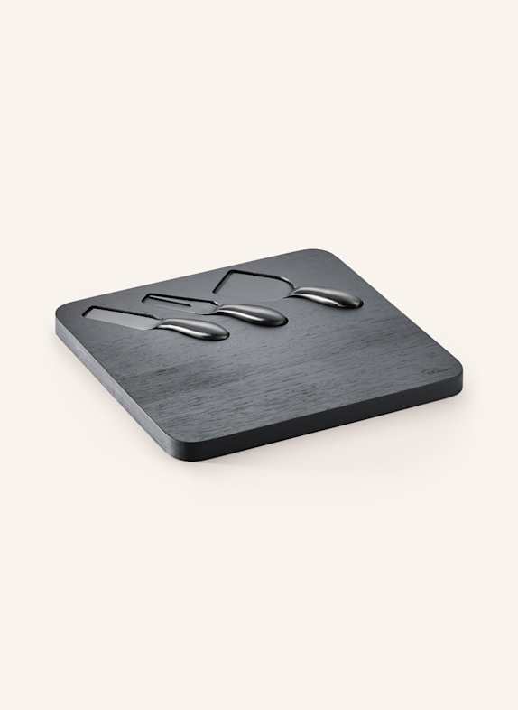 PHILIPPI Set: Käsebrett mit 3 Servierbestecken SCHWARZ