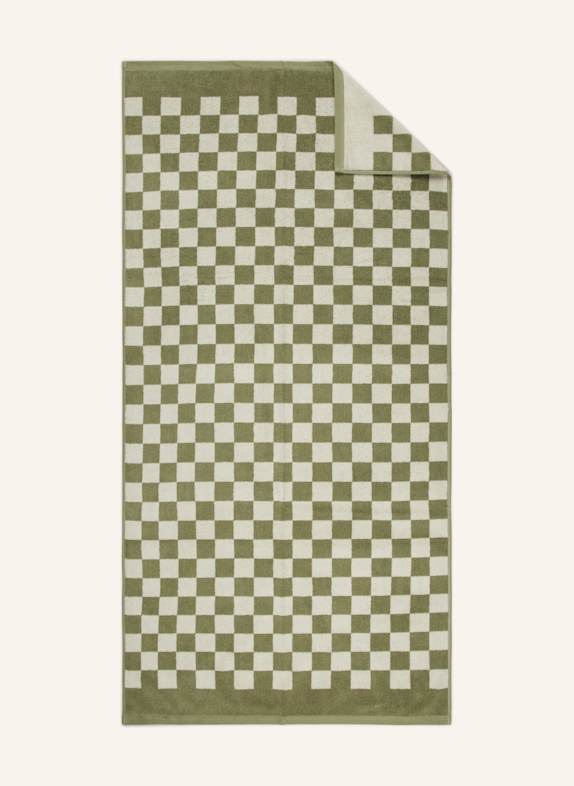 Marc O'Polo Bath towel CHECKER LIGHT GREEN/ CREAM