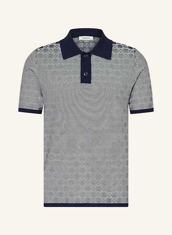 SANDRO Strick-Poloshirt DUNKELBLAU