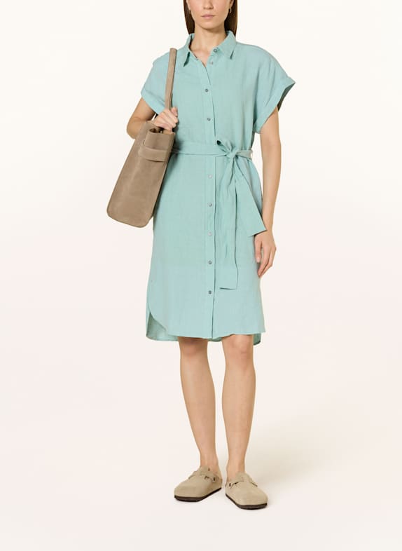 Marc O'Polo Hemdblusenkleid aus Leinen TÜRKIS