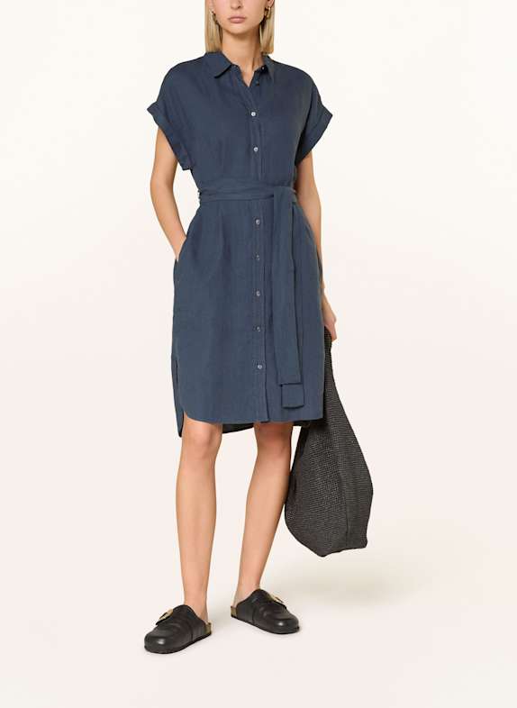 Marc O'Polo Hemdblusenkleid aus Leinen DUNKELBLAU