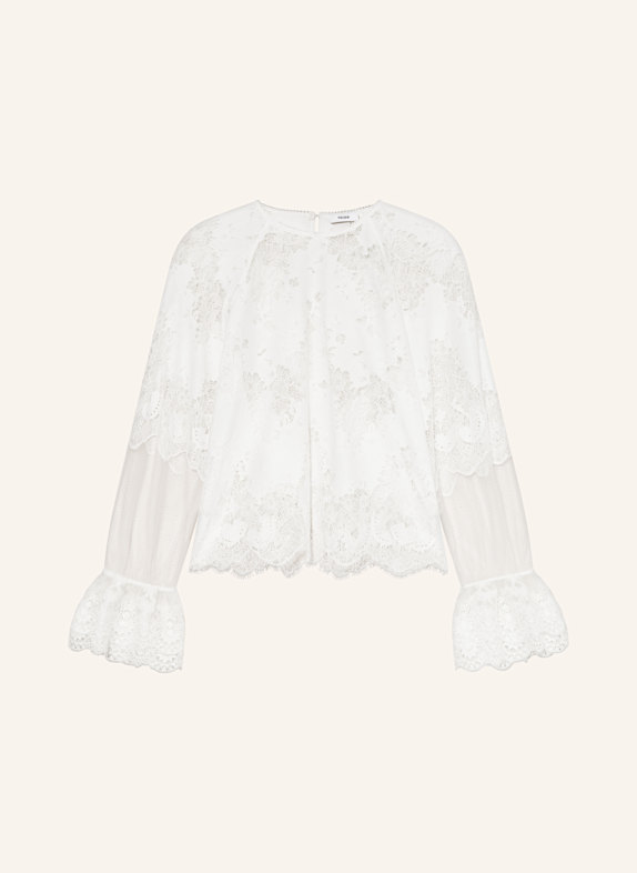 REISS Blusenshirt EMILIA aus Lochspitze WEISS
