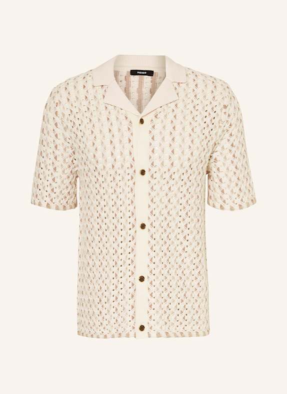 REISS Strickhemd ROULETTE Comfort Fit BEIGE/ WEISS