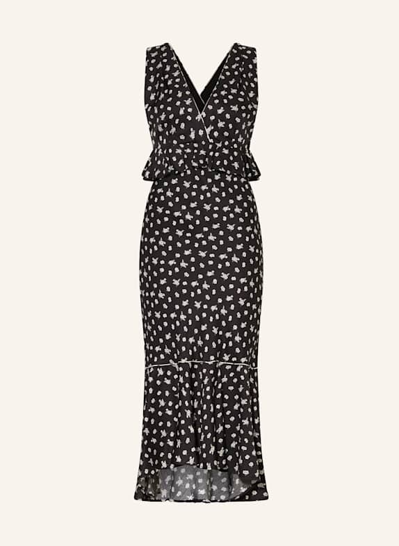 CLAUDIE PIERLOT Satinkleid SCHWARZ/ ECRU