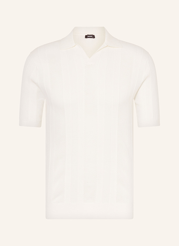 REISS Strick-Poloshirt WEISS