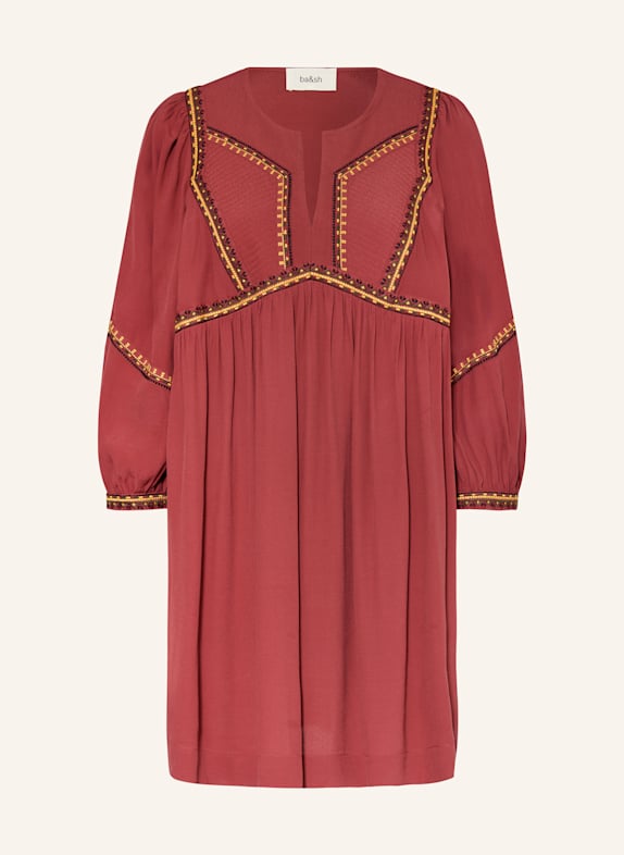ba&sh Kleid TULSIE mit 3/4-Arm DUNKELROT