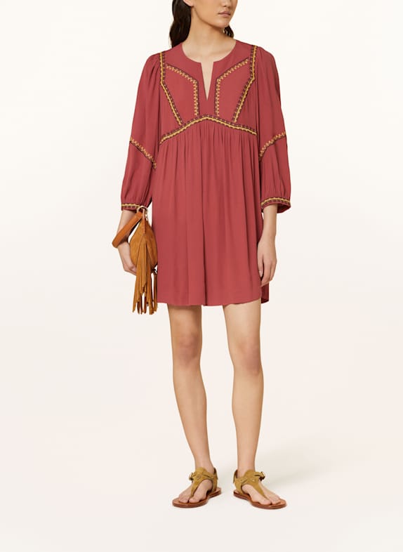 ba&sh Kleid TULSIE mit 3/4-Arm DUNKELROT