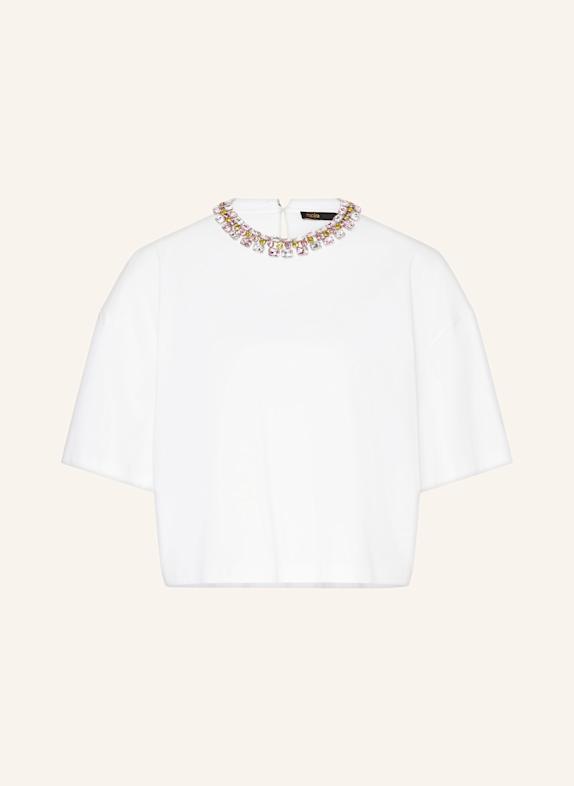 maje T-Shirt mit Schmucksteinen CREME