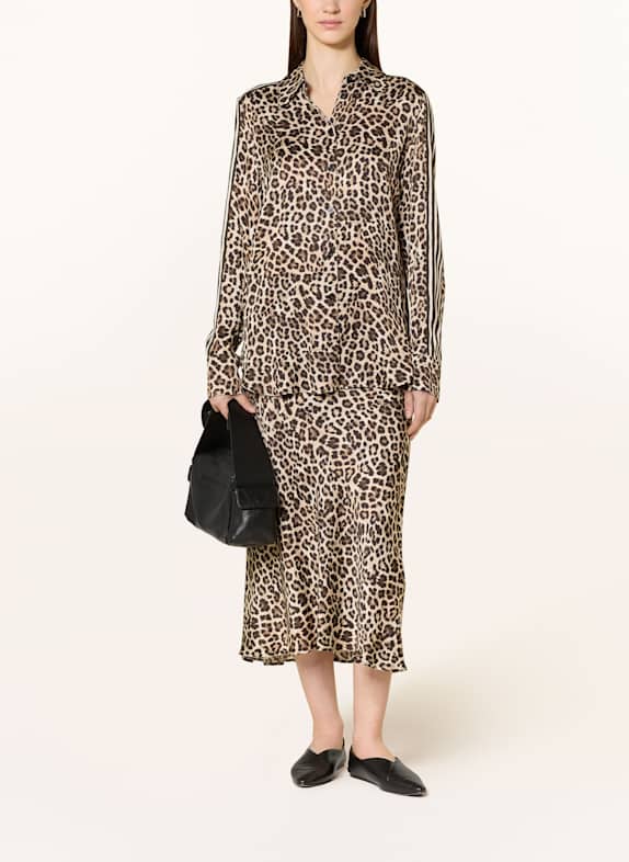 MARC AUREL Hemdbluse aus Satin BEIGE / SCHWARZ