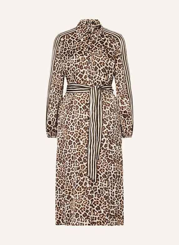 MARC AUREL Hemdblusenkleid aus Satin CAMEL / ECRU / SCHWARZ