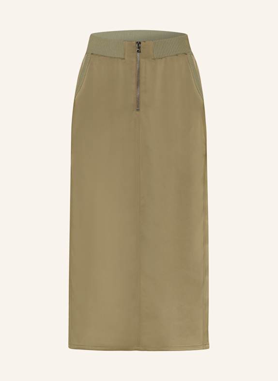 MARC AUREL Satin skirt KHAKI