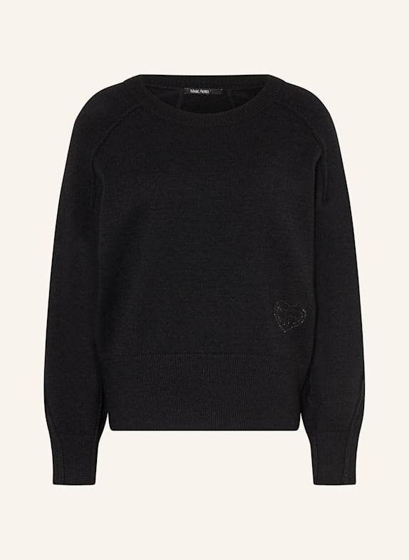 MARC AUREL Pullover mit Schmucksteinen SCHWARZ