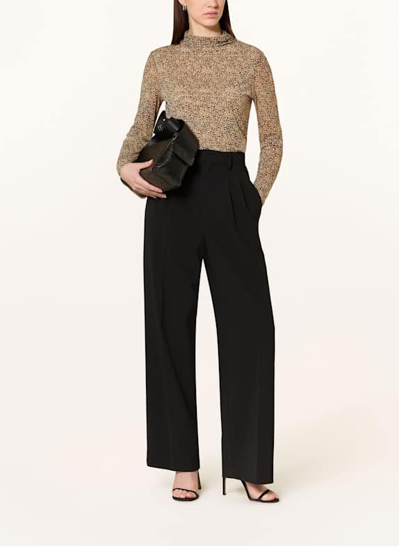 MARC AUREL Longsleeve aus Mesh COGNAC / CREME