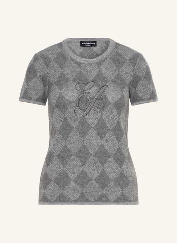 EMPORIO ARMANI Dzianinowa koszulka SZARY