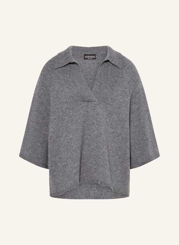 EMPORIO ARMANI Sweter z rękawem 3/4 SZARY