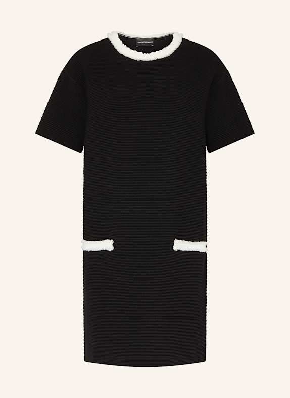 EMPORIO ARMANI Strickkleid SCHWARZ/ ECRU