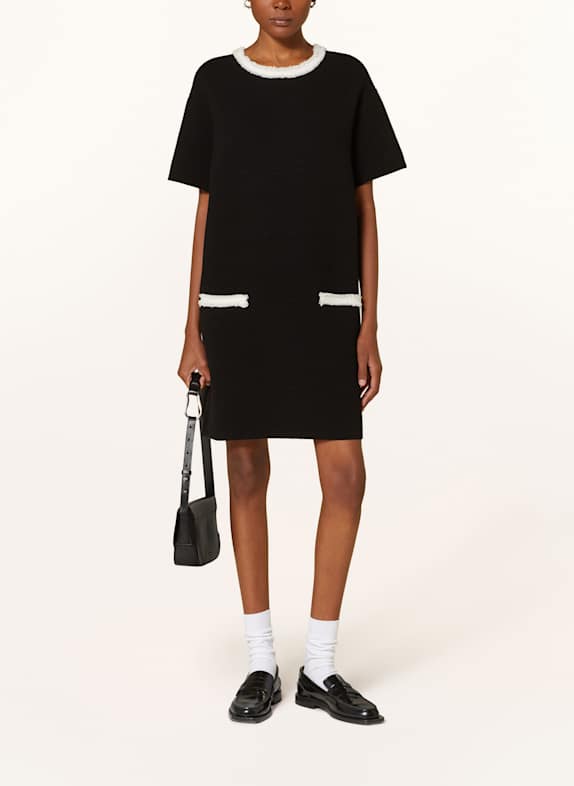 EMPORIO ARMANI Strickkleid SCHWARZ/ ECRU