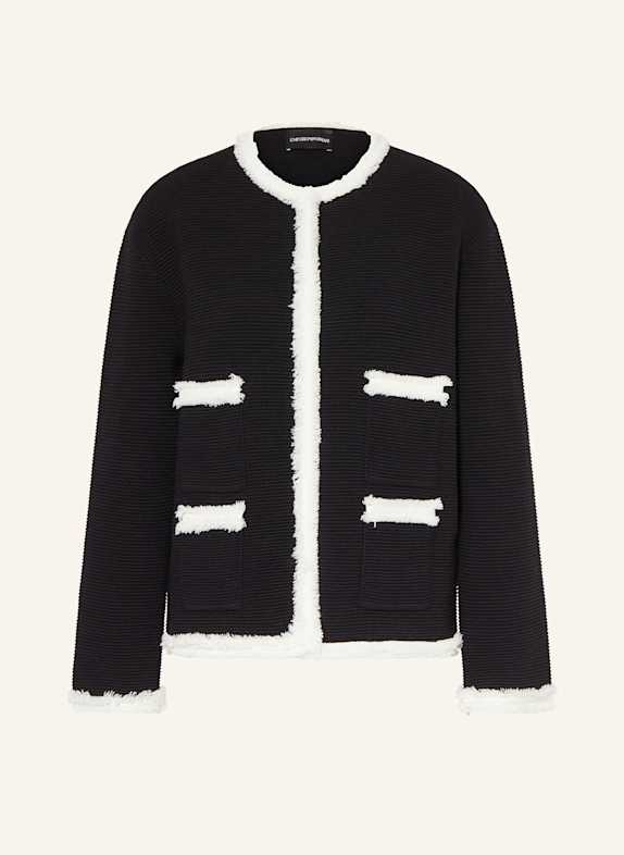 EMPORIO ARMANI Strickjacke SCHWARZ/ ECRU