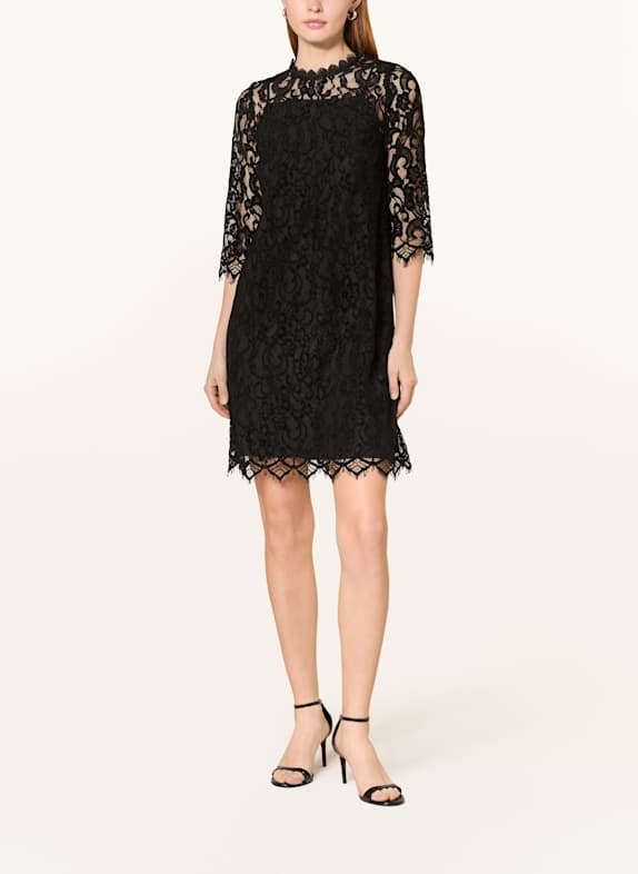 Princess GOES HOLLYWOOD Kleid mit 3/4-Arm und Lochspitze SCHWARZ