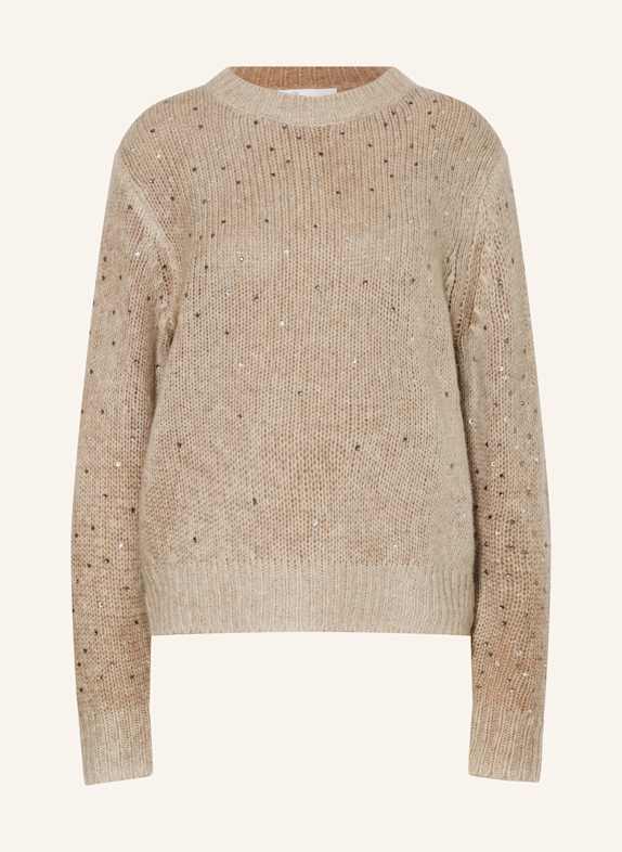 Princess GOES HOLLYWOOD Pullover mit Schmucksteinen BEIGE