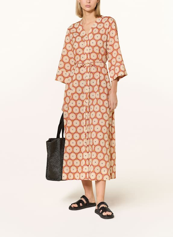 Marc O'Polo Hemdblusenkleid mit 3/4-Arm DUNKELORANGE/ ECRU/ FUCHSIA