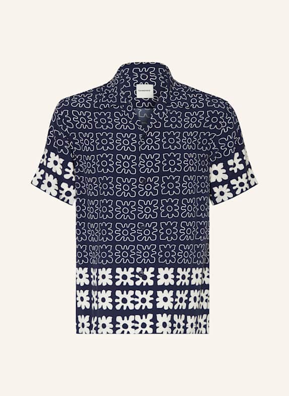 SANDRO Resorthemd Regular Fit DUNKELBLAU/ WEISS