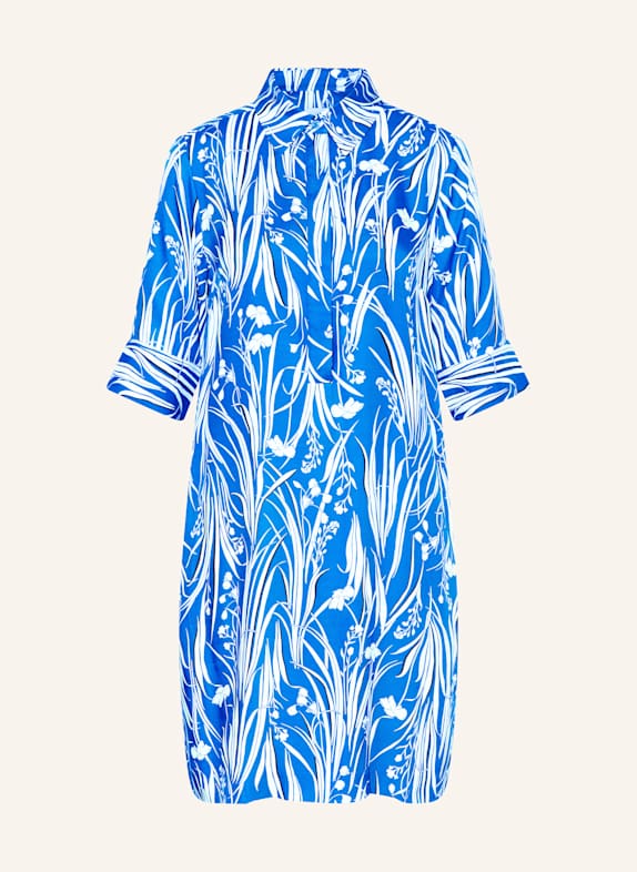 HOBBS Kleid MARCIELLA mit 3/4-Arm BLAU/ WEISS