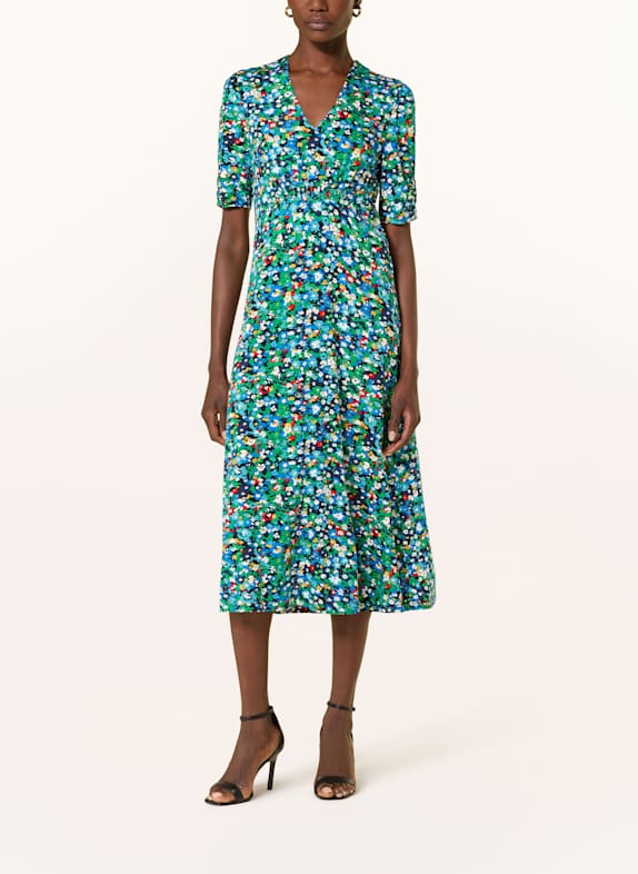 HOBBS Jerseykleid CORALIE DUNKELBLAU/ GRÜN/ WEISS