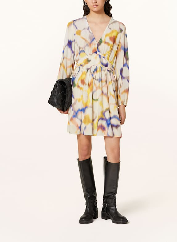 ba&sh Kleid FREDY ECRU/ GELB/ BLAU