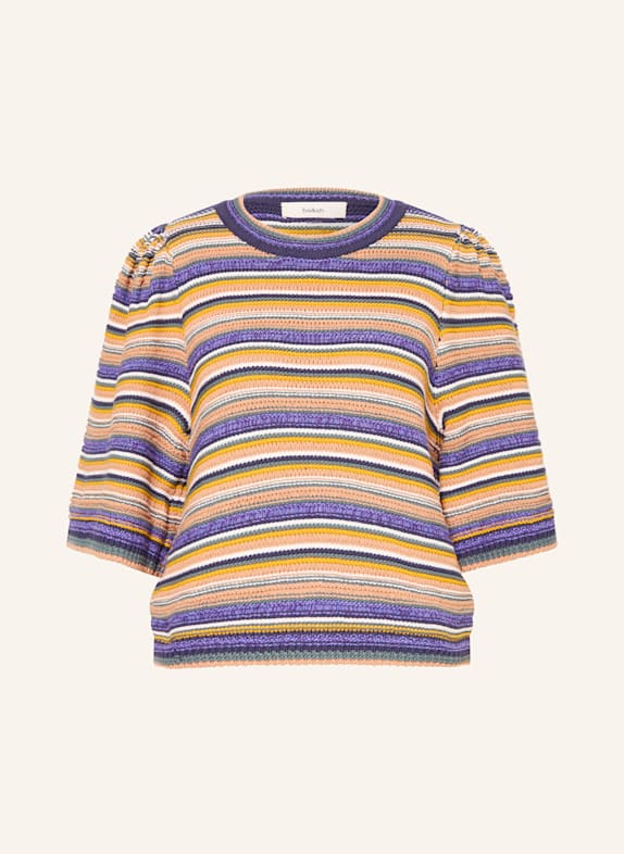 ba&sh Pullover FARFAELA mit 3/4-Arm WEISS/ PETROL/ LILA