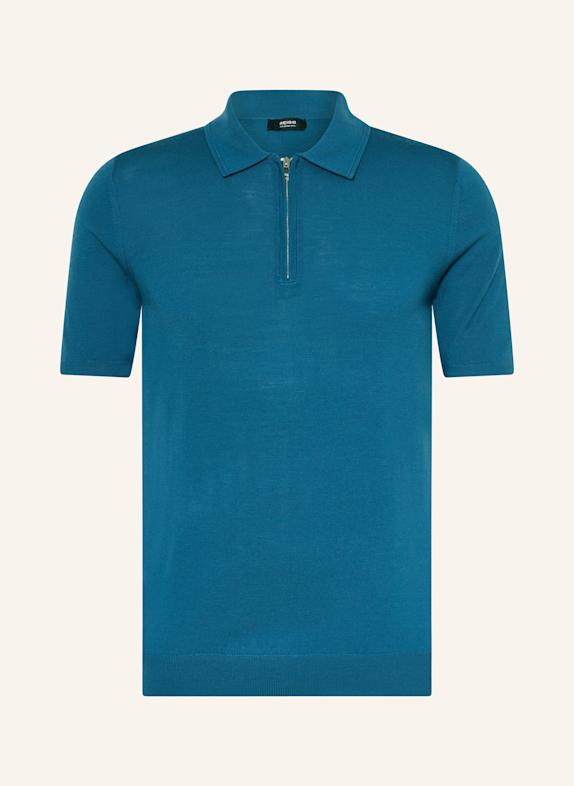 REISS Strick-Poloshirt MAXWELL aus Merinowolle BLAU