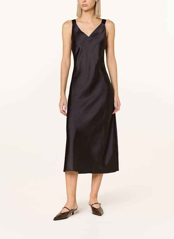 someday Sukienka satynowa QOVA GRANATOWY / CIEMNOBRĄZOWY