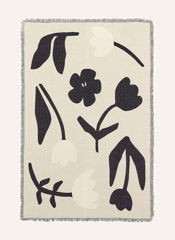 BROSTE COPENHAGEN Plaid ROSITA SCHWARZ/ CREME
