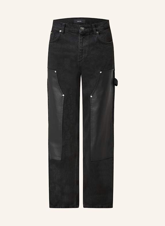 EIGHTYFIVE Cargojeans im Materialmix Relaxed Fit black washed