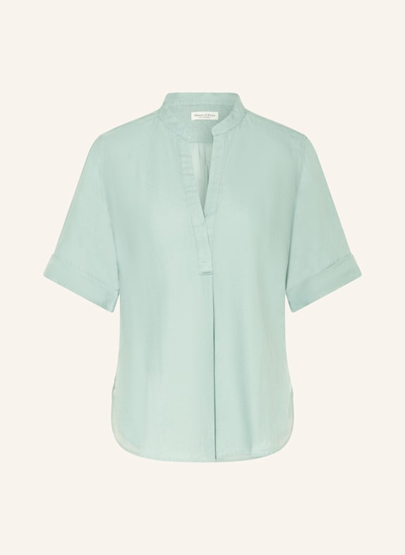 Marc O'Polo Blusenshirt im Materialmix mit Leinen HELLGRÜN