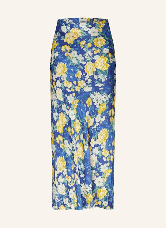 CLAUDIE PIERLOT Satinrock BLAU/ GRÜN/ GELB
